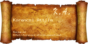 Korencsi Attila névjegykártya